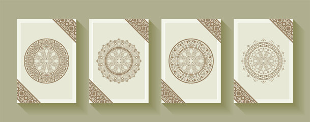 Vintage mandala greeting card with ornament pattern design