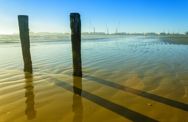 Landscape Scenery of Caroline Bay Beach Timaru, South Island New Zealand; During Morning Time