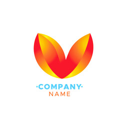 This an abstract colorful V letter Vector logo for Business Company, Brand Logo, abstract colorful illustration