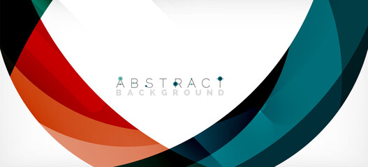 Geometric abstract background. Circle created with overlapping color shapes. Vector Illustration For Wallpaper, Banner, Background, Landing Page