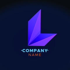 This an abstract colorful L letter Vector logo for Business Company, Brand Logo, abstract colorful illustration