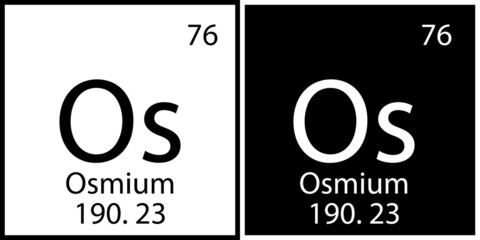 Osmium chemical element. Education background. Modern design. Mendeleev table. Vector illustration. Stock image. 