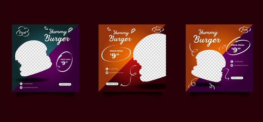 Food and Culinary social media promotion template collection