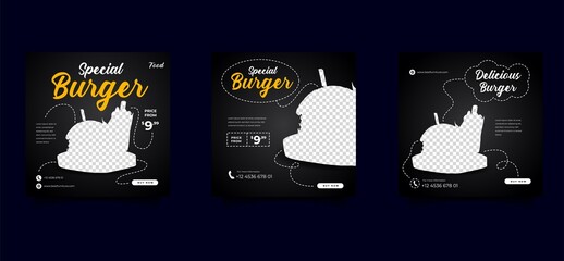 Food and Culinary social media promotion template collection