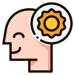 happiness blue line icon