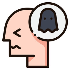 scared blue line icon