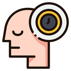 time blue line icon