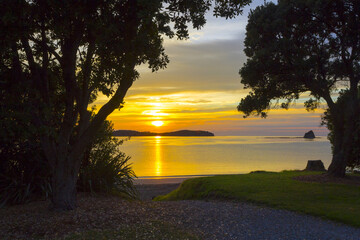 Sunrise Time Scenery at Scandrett Beach Auckland New Zealand