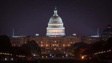 United States Capitol in Washington, USA at night