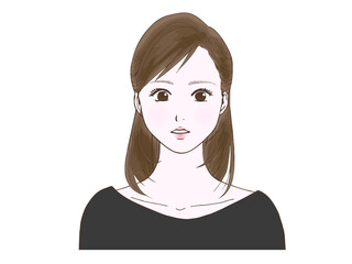 セミロングの女性_びっくり①