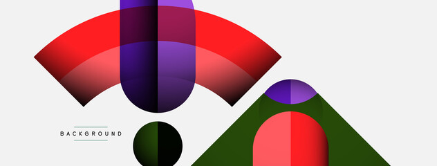 Fototapeta premium Geometric abstract background. Round shapes, circles, lines composition for wallpaper banner background or landing page