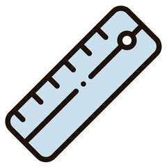 ruler blue line icon