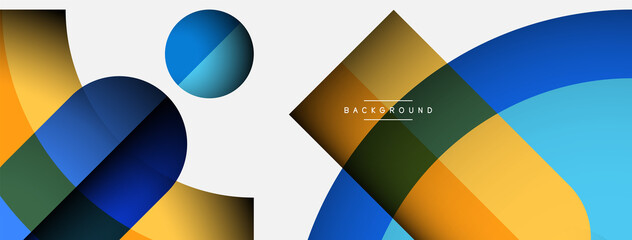 Trendy shapes, color minimal design composition, lines and shadows for wallpaper banner background or landing page