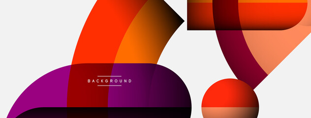 Geometric abstract background. Round shapes, circles, lines composition for wallpaper banner background or landing page