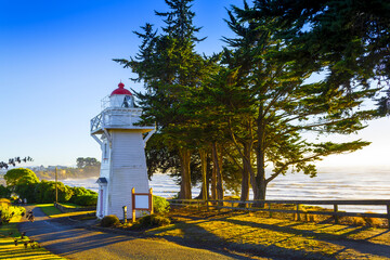 View of Timaru Lighthouse Historical landmark in Timaru, South Island New Zealand; During Morning...