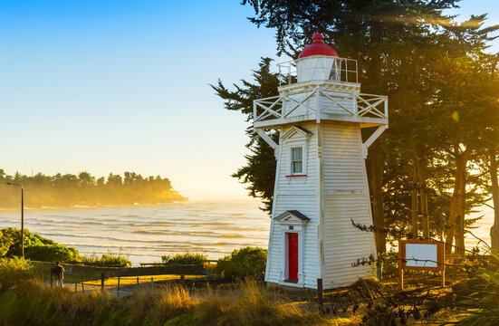 View of Timaru Lighthouse Historical landmark in Timaru, South Island New Zealand; During Morning Time