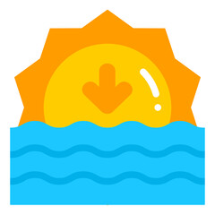sunset flat icon