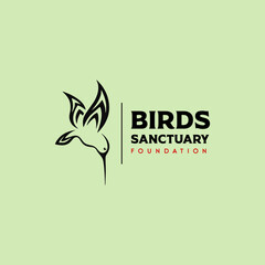 birds sanctuary foundation illustration logo design