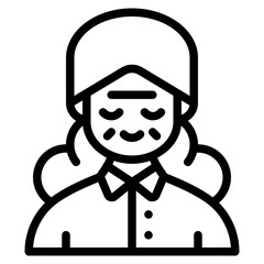old woman outline icon