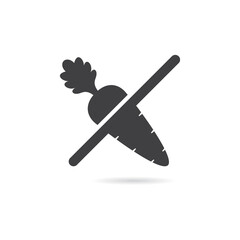 Vector Isolated No Carrot Icon