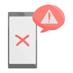error phone for cybercrime color illustration