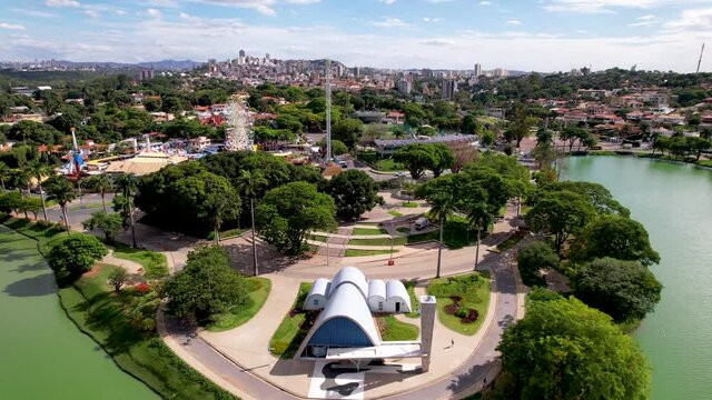 Aerial landscape of landmark historic centre of downtown Belo Horizonte state of Minas Gerais Brazil. Landmark of brazilian city.
