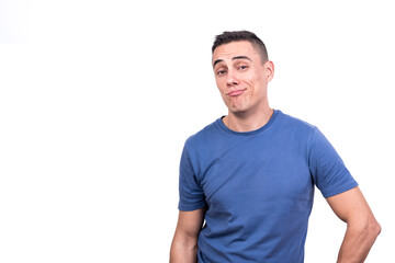 Man looking at the camera with cocky expression