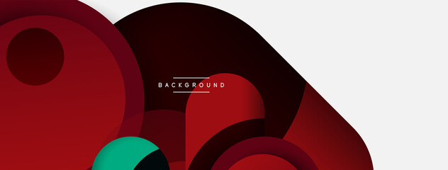 Vector round shapes circles minimal geometric background. Vector illustration for wallpaper banner background or landing page