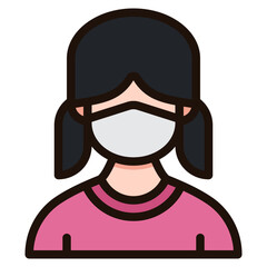girl filled outline icon