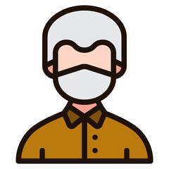 old man filled outline icon
