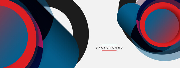 Vector round shapes circles minimal geometric background. Vector illustration for wallpaper banner background or landing page