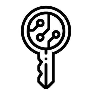 recommend clip art: private key line icon