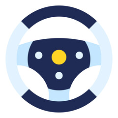 steering wheel flat icon