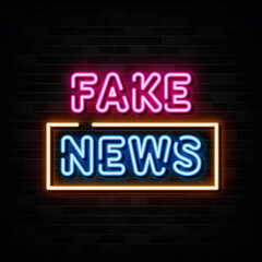 fake news neon sign. neon symbol