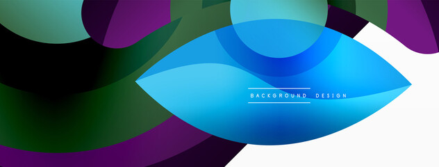 Creative geometric wallpaper. Minimal abstract background. Circle wave and round shapes composition vector illustration for wallpaper banner background or landing page