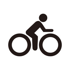 The man ride bicycle icon vector on white background