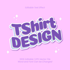 T-shirt design Cartoon Style text effect editable
