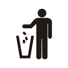 litter icon throw garbage icon vector illustration logo template for many purpose. Isolated on white background