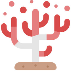 coral bleaching flat icon