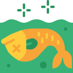 dead fish flat icon