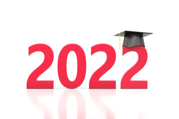 New Year 2022 Creative Design Concept with cap  - 3D Rendered Image
