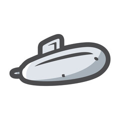 Military Submarine underwater Vector icon Cartoon illustration