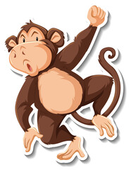 Monkey dancing animal cartoon sticker