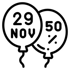 Fototapeta premium balloons outline icon