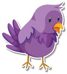 Little purple bird animal cartoon sticker