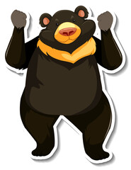 Asian black bear animal cartoon sticker