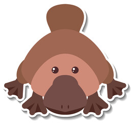 Cute platypus animal cartoon sticker