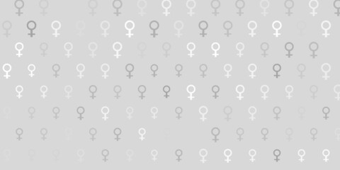 Fototapeta na wymiar Light Gray vector background with woman symbols.