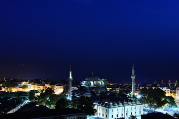 Fototapeta na wymiar Beyazit Mosque, Istanbul, Turkey. City by night. 