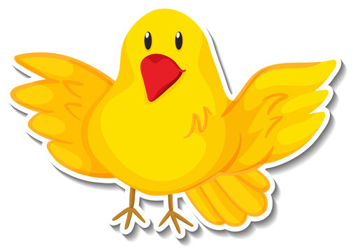 Little yellow bird animal cartoon sticker